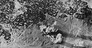 A British bomb on a Turkish fort in Palestine