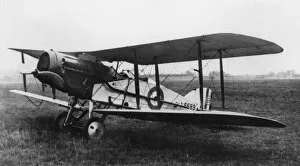 WWI Aircraft Collection: British Bristol fighter biplane on an airfield, WW1