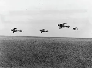 Formation Prints: British Bristol fighter planes in flight, France, WW1