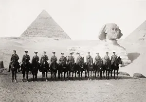British cavalry officers, at the Sphinx, Egypt British cavalry officers, at the Sphinx, Egypt