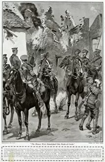 Images Dated 2nd December 2015: British cavalrymen under bombardment, 1914