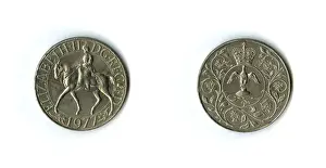 Commemoration Prints: British coin, Elizabeth II Silver Jubilee crown