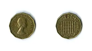 Pence Prints: British coin, Elizabeth II threepenny bit