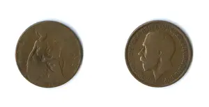 Halfpenny Prints: British coin, George V halfpenny