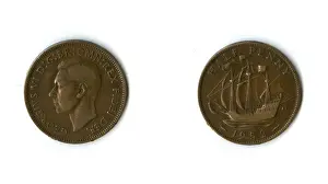 Halfpenny Prints: British coin, George VI halfpenny