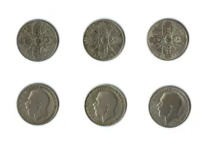 Florin Prints: British coins, three George V florins