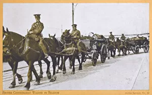 British Commissariat Wagons in Belgium - WWI