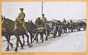 Commissariat Prints: British Commissariat Wagons in Belgium - WWI