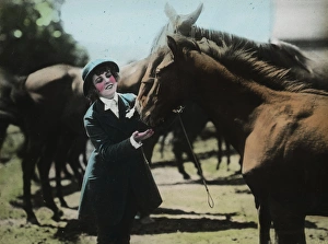 British Country Scene - Girl and Horse British Country Scene - Girl and Horse