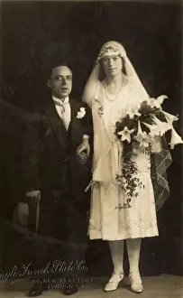 Bouquet Prints: British Couple - wedding photograph - height difference