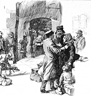 Images Dated 15th December 2004: British Customs Officer with Immigrants, London, 1904