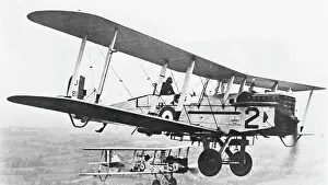 Nickname Prints: Two British DH9A biplanes in flight, WW1
