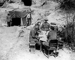 Civilised Prints: British doctors sitting at a table, Western Front, WW1
