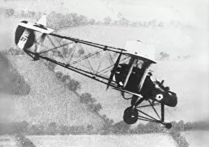 British FE2B bomber in flight, WW1
