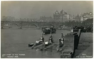 Images Dated 5th April 2016: British fleet on Thames, including three submarines