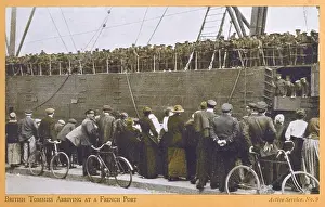 Disembarking Prints: British Forces arriving at a French Port - WWI