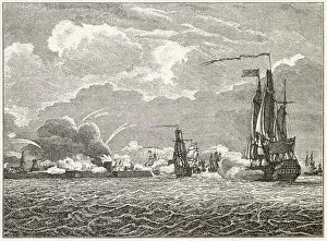 Fails Collection: British forces bombard the French garrison at Flushing, on the island of Walcheren