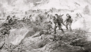 British and German infantry disputing possession of a trench British and German infantry disputing possession of a trench