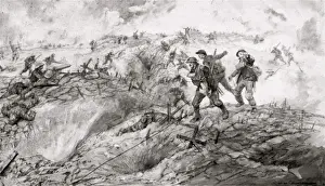 Respective Prints: British and German infantry disputing possession of a trench