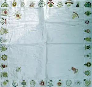 Edges Prints: British Great War silk handkerchief with Regimental badges