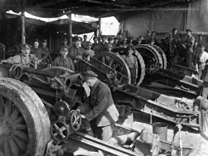 Howitzers Prints: British gun hospital in Flanders, WW1