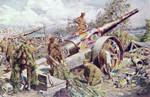 Bright Collection: British gunners, Battle of the Somme, WW1