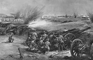 Vineyard Prints: British gunners at work, Royal Garrison Artillery, 1914