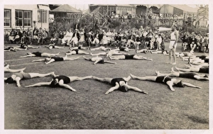 British Gymnastics Display with announcer & seated audience British Gymnastics Display with announcer & seated audience