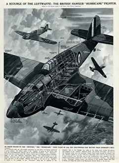 Hurricane Prints: British Hawker Hurricane fighter by G. H. Davis