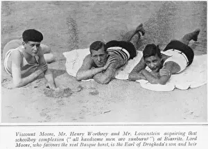 British high society enjoying the beach at Biarritz, 1927