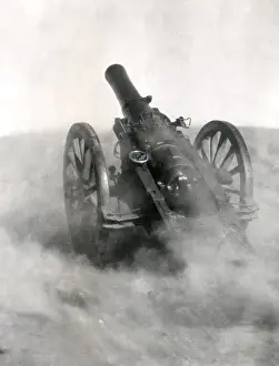 Inch Prints: British Howitzer gun in action, Samarra, WW1