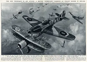 Impact Prints: British Hurricane ramming Italian raider by G. H. Davis