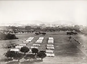 British India, army camp and ships in harbour