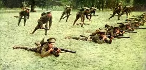 British infantry in a firing line