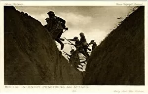 Images Dated 4th September 2017: British infantry practising an attack, WW1