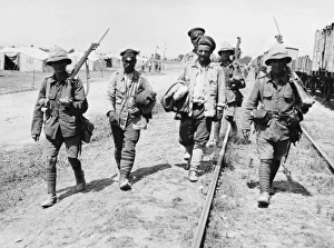 British infantrymen guard Bulgarian prisoners British infantrymen guard Bulgarian prisoners