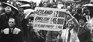 Umbrellas Collection: British Leyland workers protesting, London