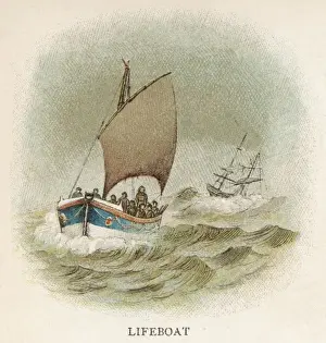 C1880 Prints: British Lifeboat C1880
