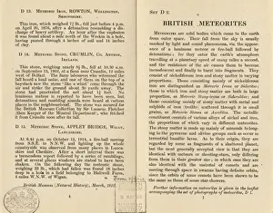 British Meteorites, leaflet