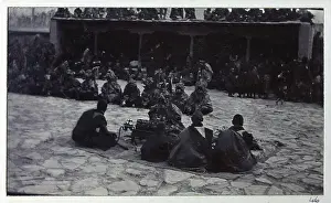Hayman Prints: British Military Campaign to Tibet - monastery dancers