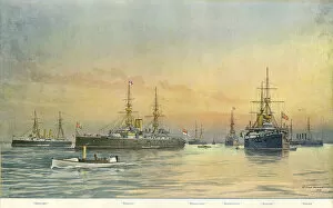 Diadem Collection: British naval ships by W Fred Mitchell