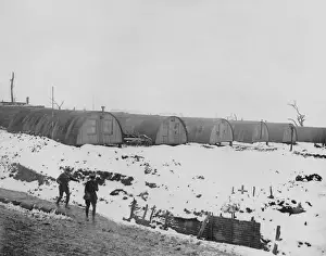 Corrugated Prints: British Nissen hut camp, Western Front, WW1