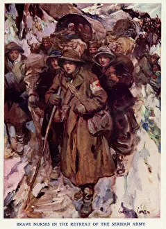 Images Dated 14th September 2015: British Nurses Retreat with the Serbian Army