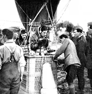 Observe Prints: A British observation-officer testing his communications equ