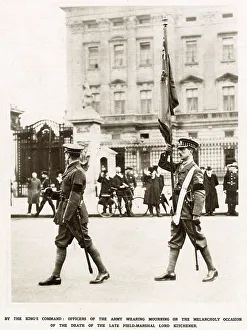 Images Dated 1st June 2021: Two British officers of the Scots Guards bearing the Colour at the changing of the guard at