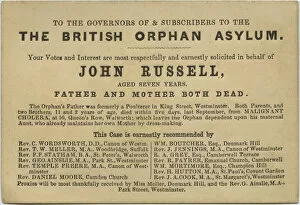 British Orphan Asylum Admission Petition