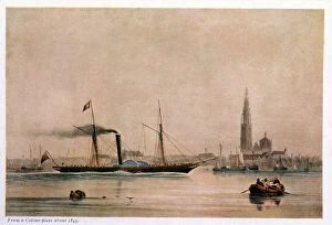 Antwerp Collection: The British paddle-steamer arrives in the harbour of Antwerp after crossing the Channel