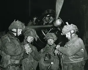 Paratroop Prints: Four British Paratroop officers setting watches