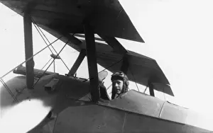 Cock Pit Prints: British pilot in his biplane, WW1