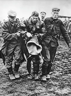 British pilot shot down by Germans, WW1